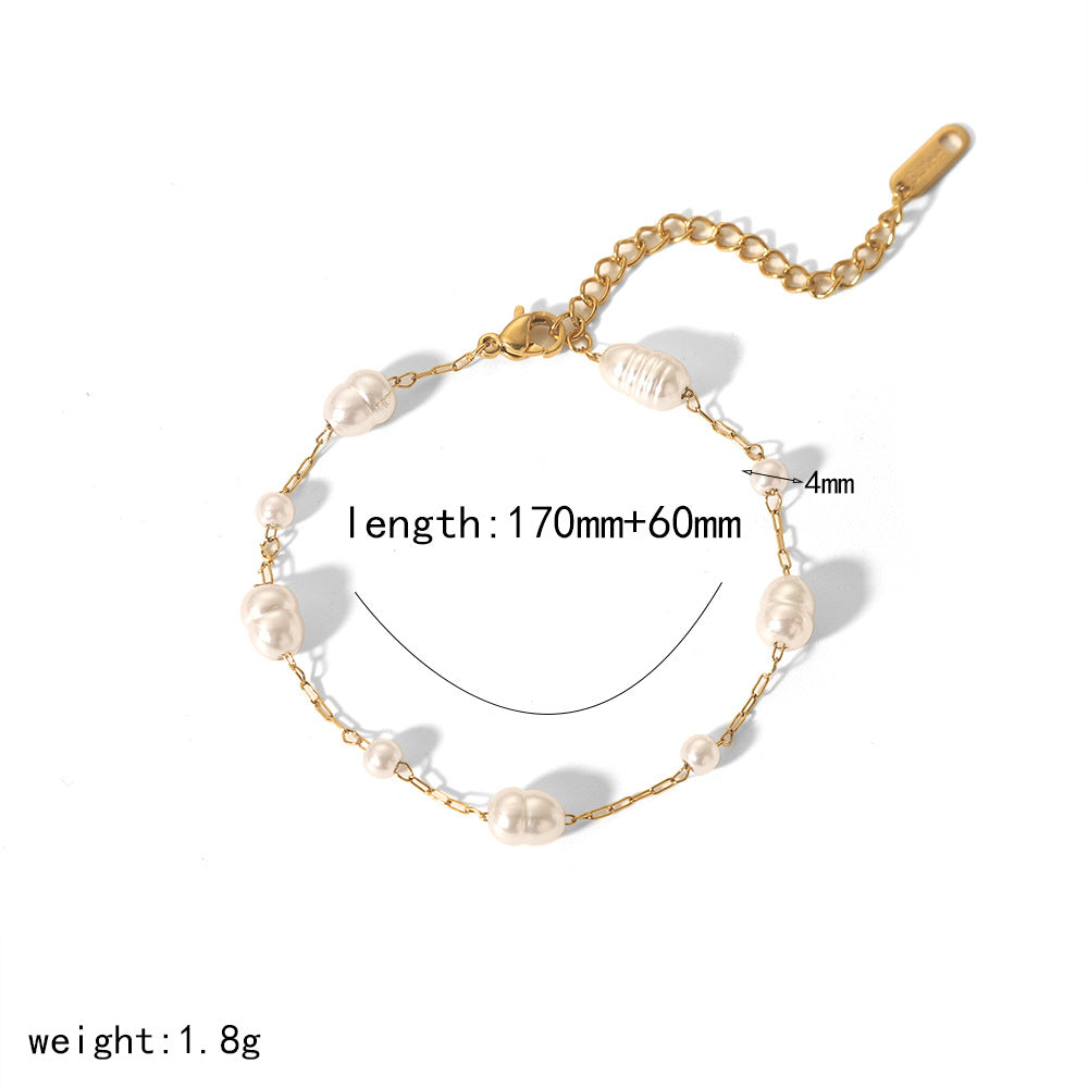 Pearl Tassel Starry All-match Clavicle Stainless Steel Bracelet