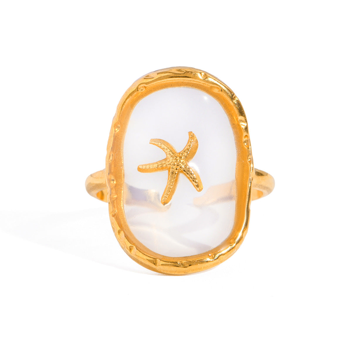 Stainless Steel Starfish Open Ring High Sense