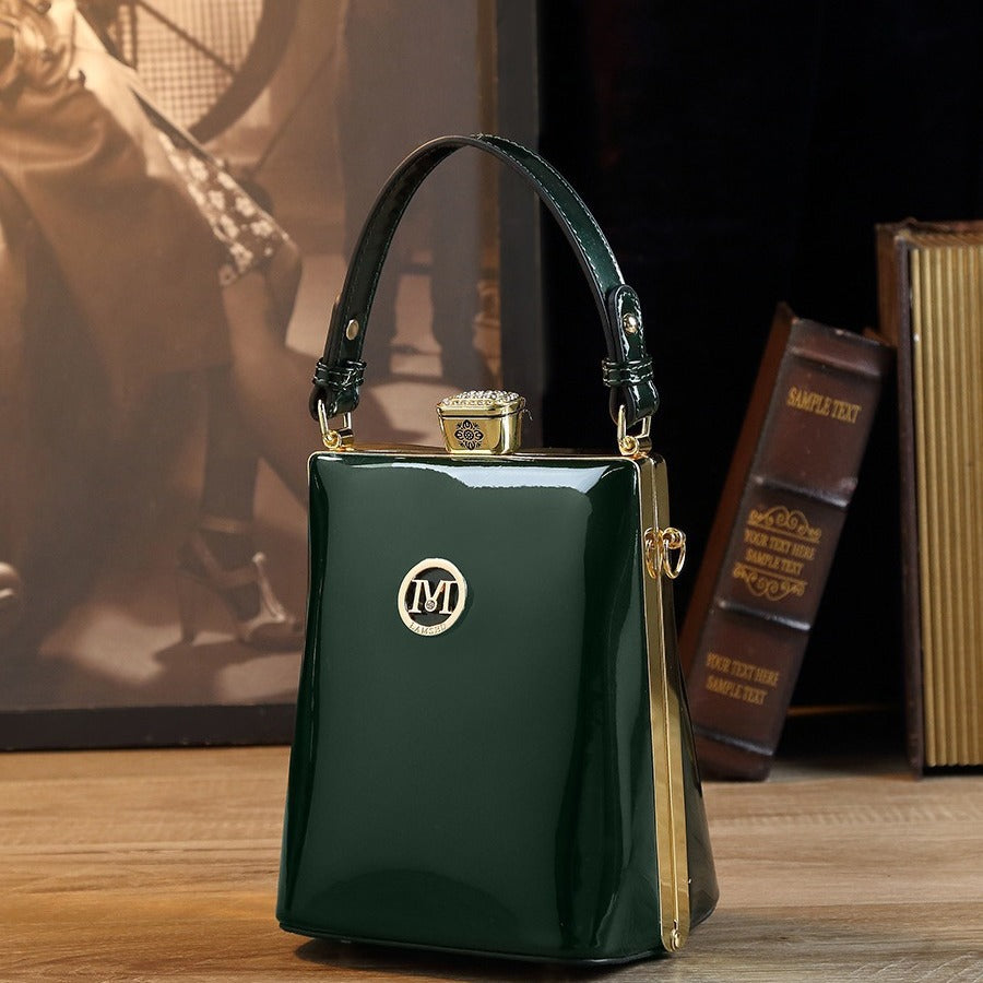 Patent Leather Glossy One Shoulder Can Be Crossbody Bag