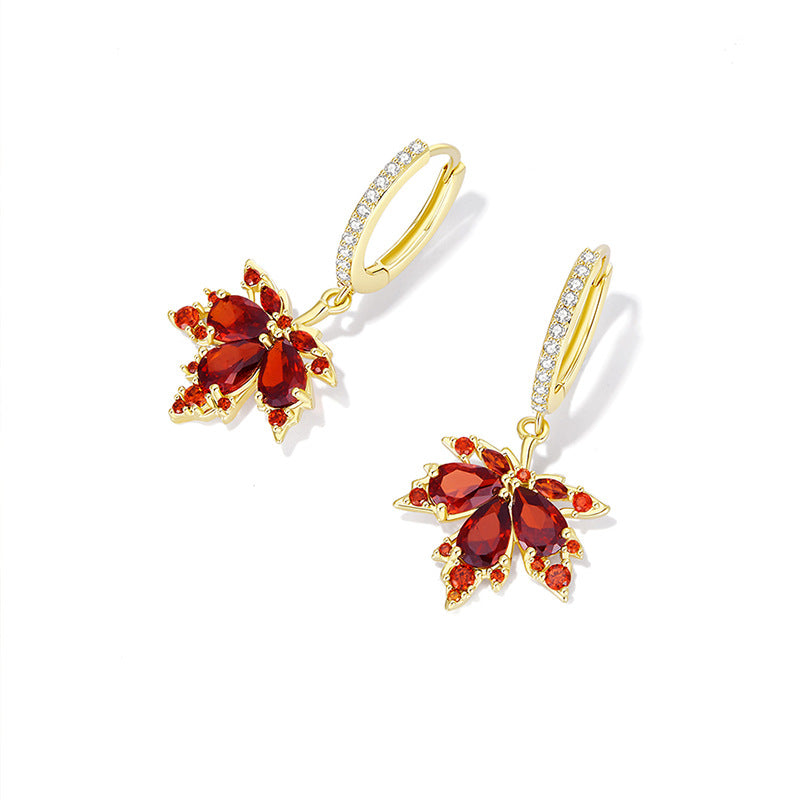 Red Maple Leaf Earrings