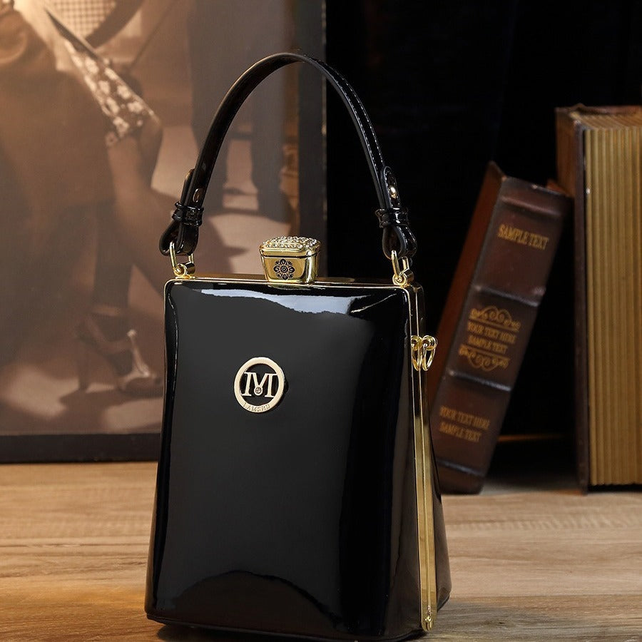 Patent Leather Glossy One Shoulder Can Be Crossbody Bag