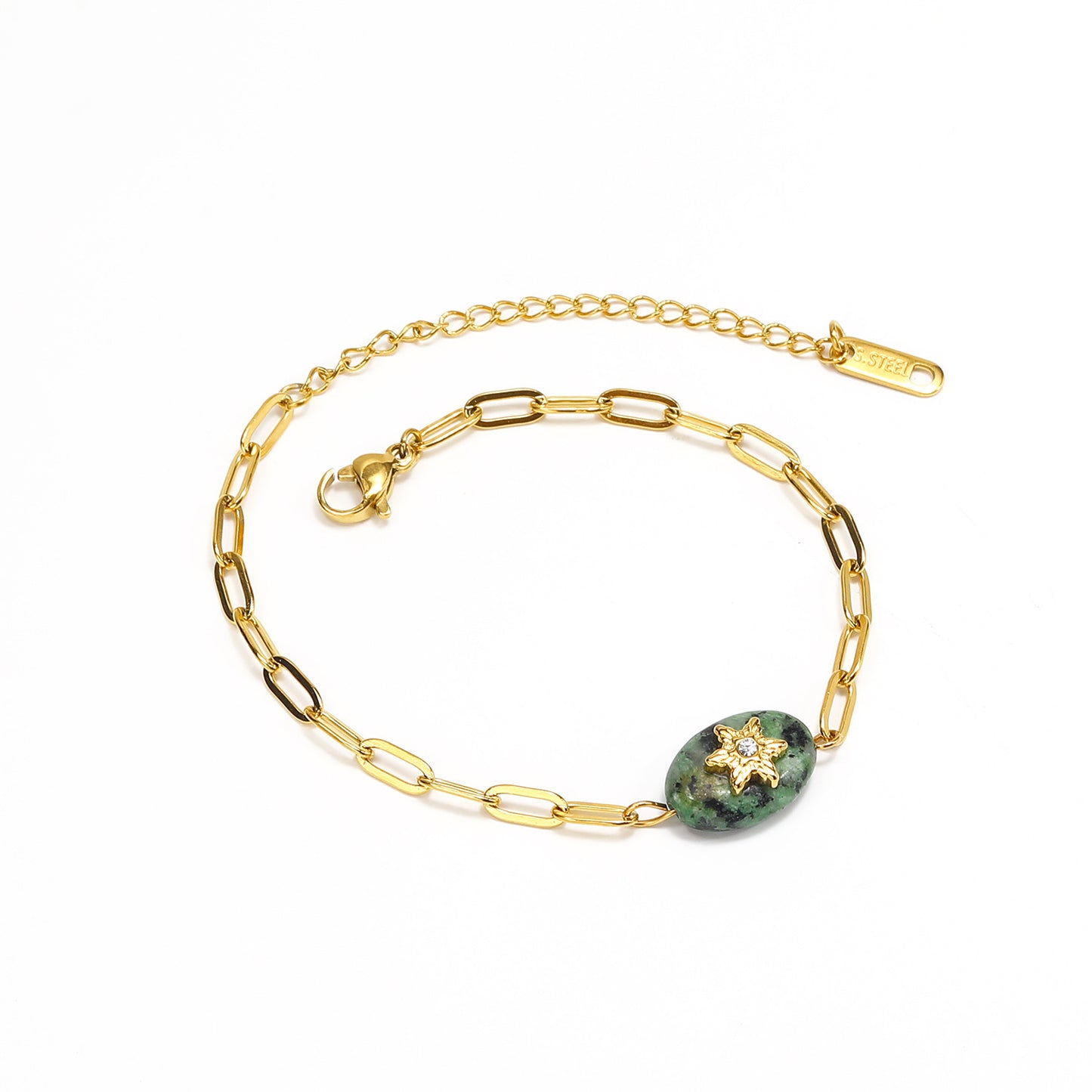 Retro Titanium Steel Plated 18K Gold Titanium Steel Bracelet