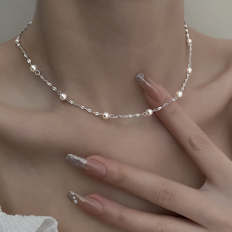Silver Personality Clavicle Punk Feather Necklace