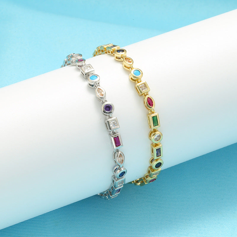 Color Diamond Bracelet Necklace For Women