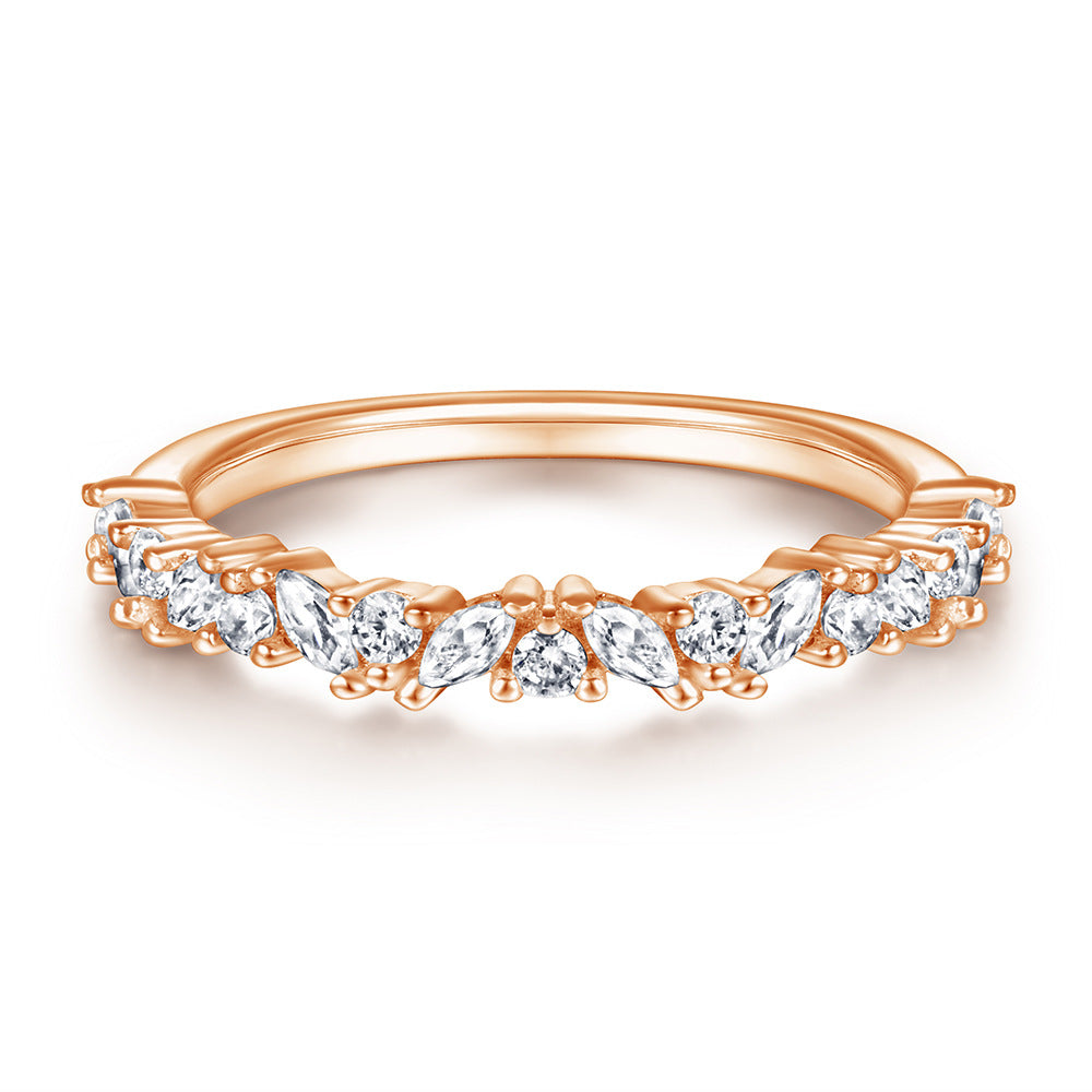 S925 Silver Diamond Flower Ring