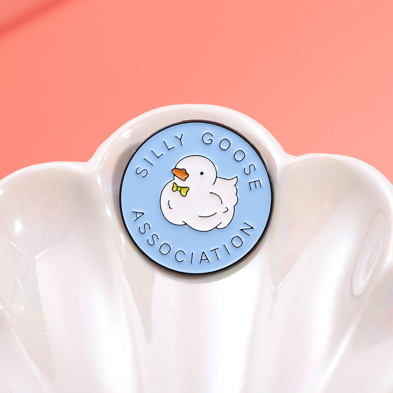 Cartoon Geometric Round Clothing Blue Brooch