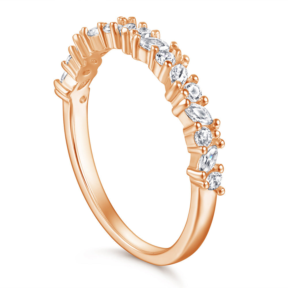 S925 Silver Diamond Flower Ring