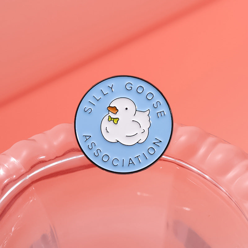 Cartoon Geometric Round Clothing Blue Brooch