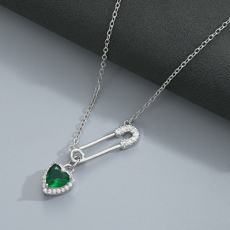 Real Gold Plating Inlaid Zircon Temperament Clavicle Chain Necklace