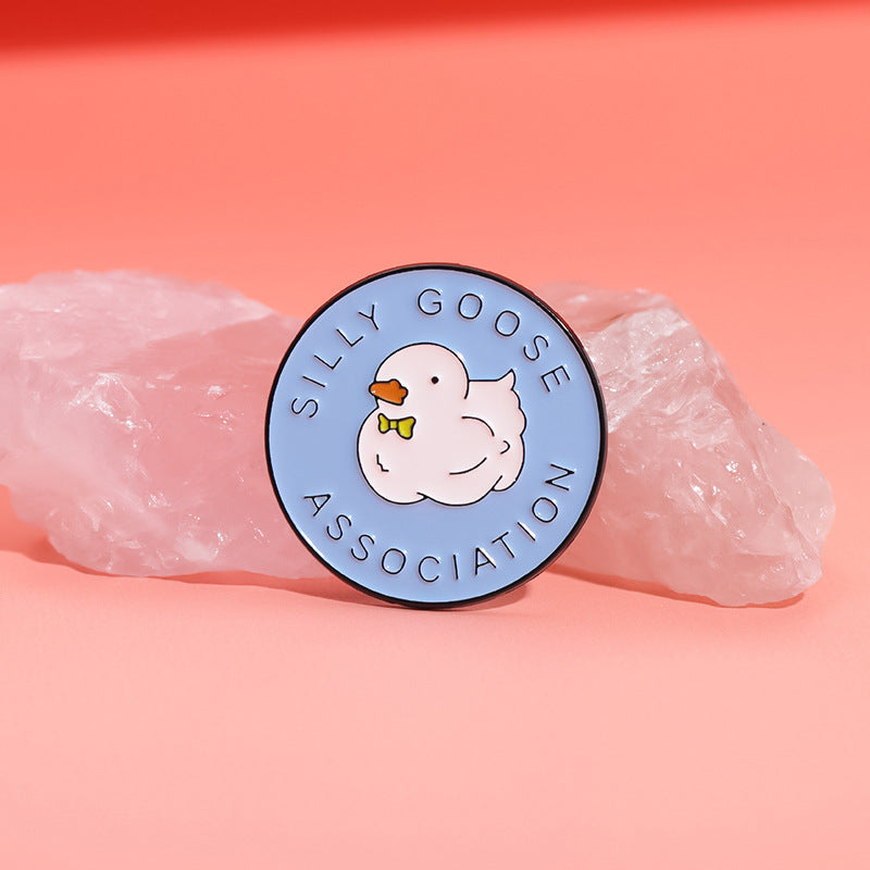 Cartoon Geometric Round Clothing Blue Brooch