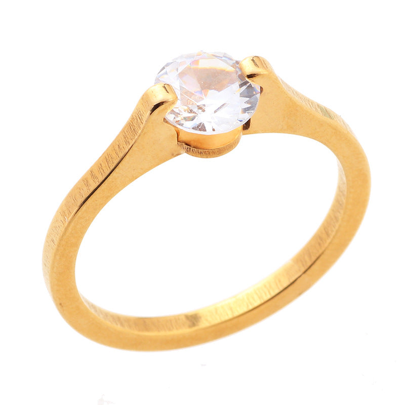 Diamond Ring Titanium Steel