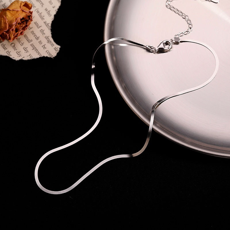 925 Sterling Silver Snake Bone Necklace
