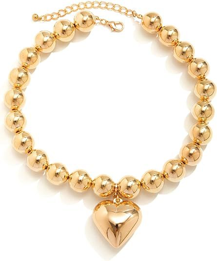 Exaggerated Big Round Bead Punk Short Necklace