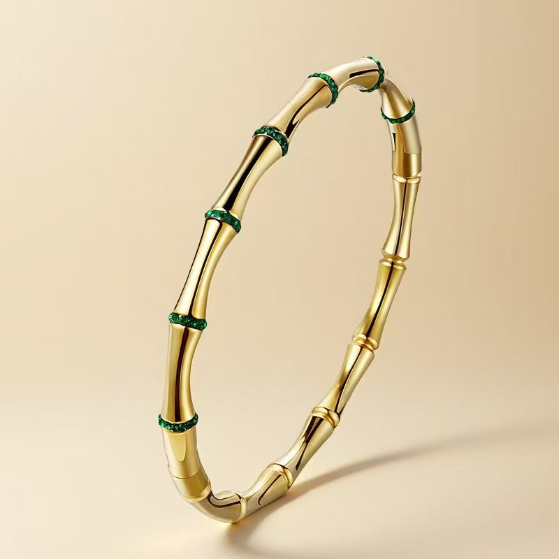 Stainless Steel Colorfast Handmade Colored Bamboo Bracelet