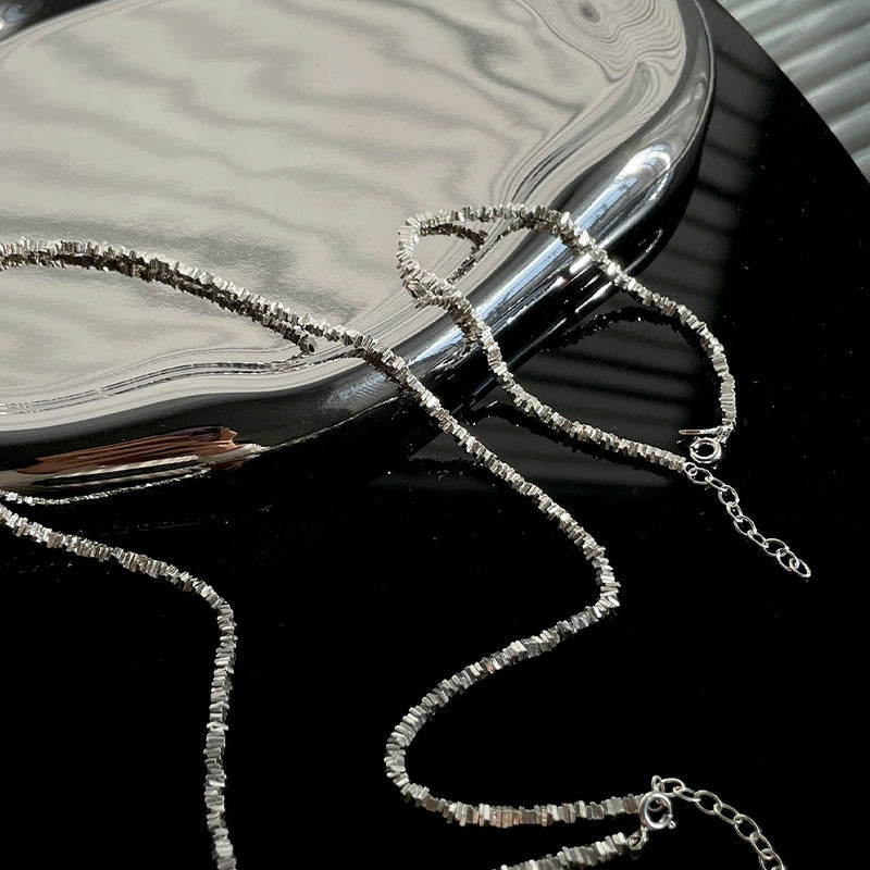 Silver Personality Clavicle Punk Feather Necklace