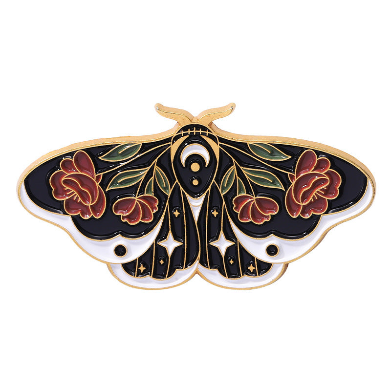 Cartoon Cute Moth Butterfly Insect Golden M Badge Biology Subject Student Bag Ornament Brooch Accessories
