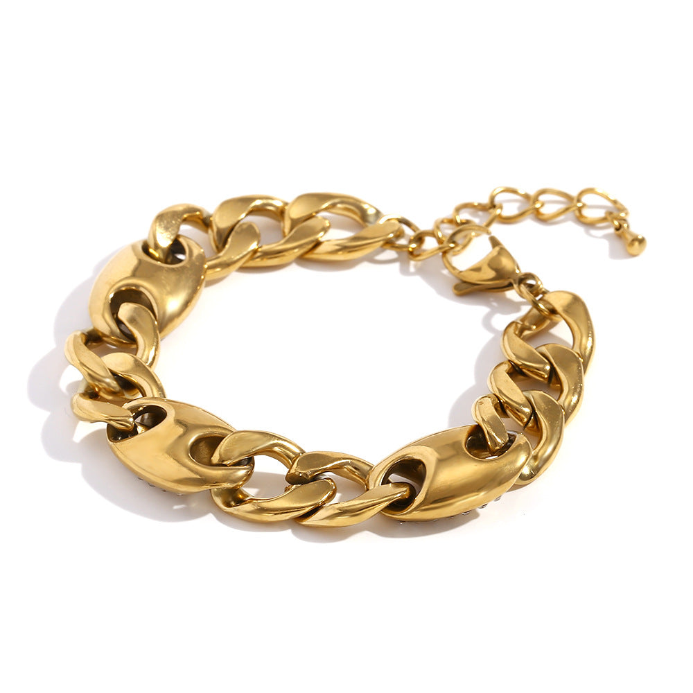Special-interest Design Personalized Bracelet Stainless Steel 18K Gold Plating