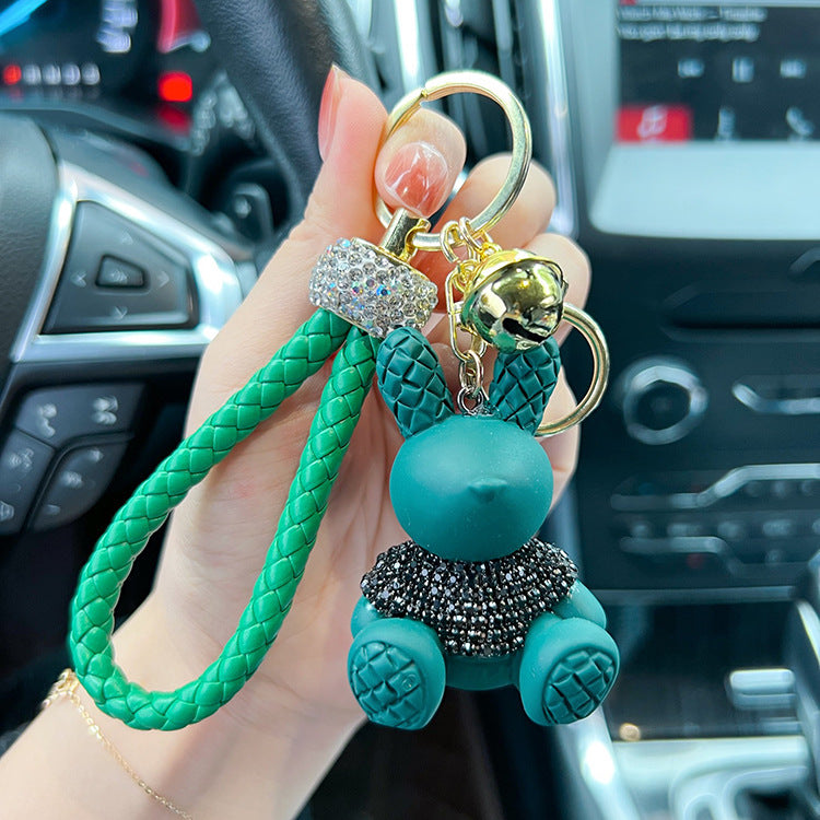 Cute Cartoon Diamond Rabbit Car Key Ring