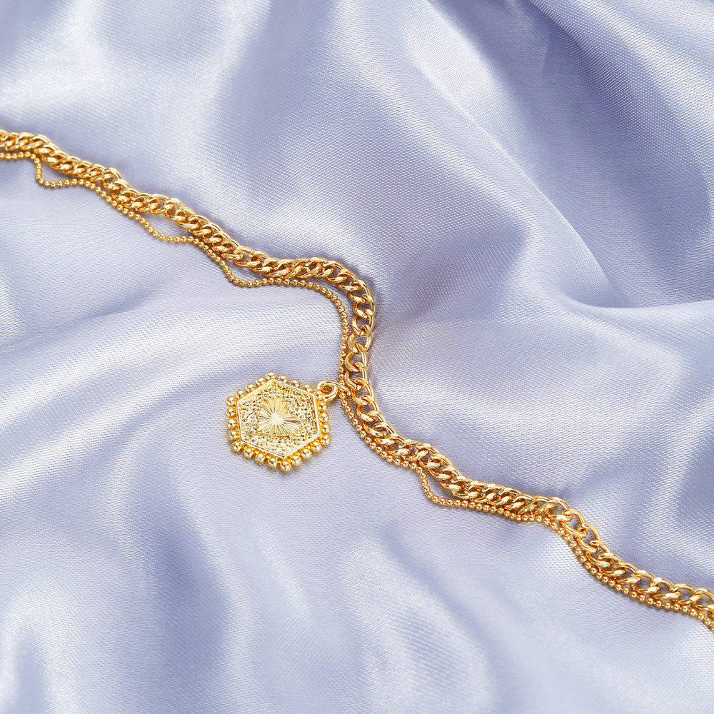 Double Layer Twin Clavicle Chain
