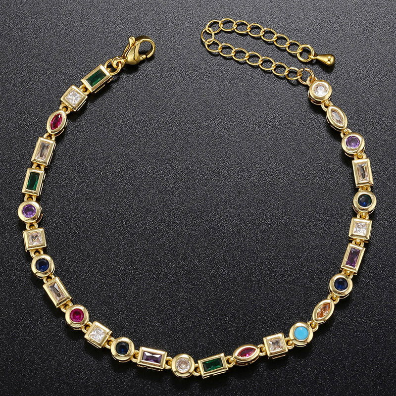 Color Diamond Bracelet Necklace For Women
