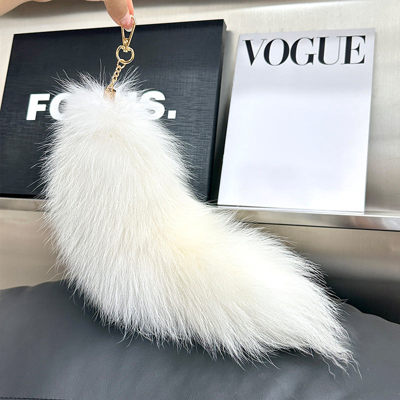Personalized Plush Fox Tail Pendant Bag Hanging keychain