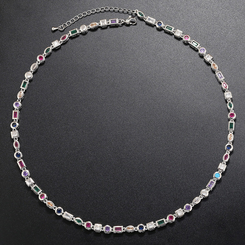 Color Diamond Bracelet Necklace For Women