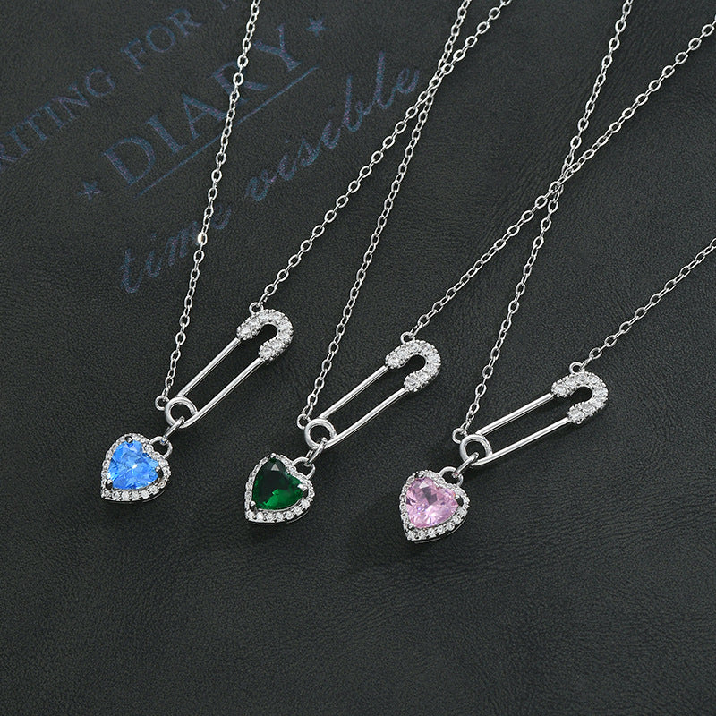 Real Gold Plating Inlaid Zircon Temperament Clavicle Chain Necklace