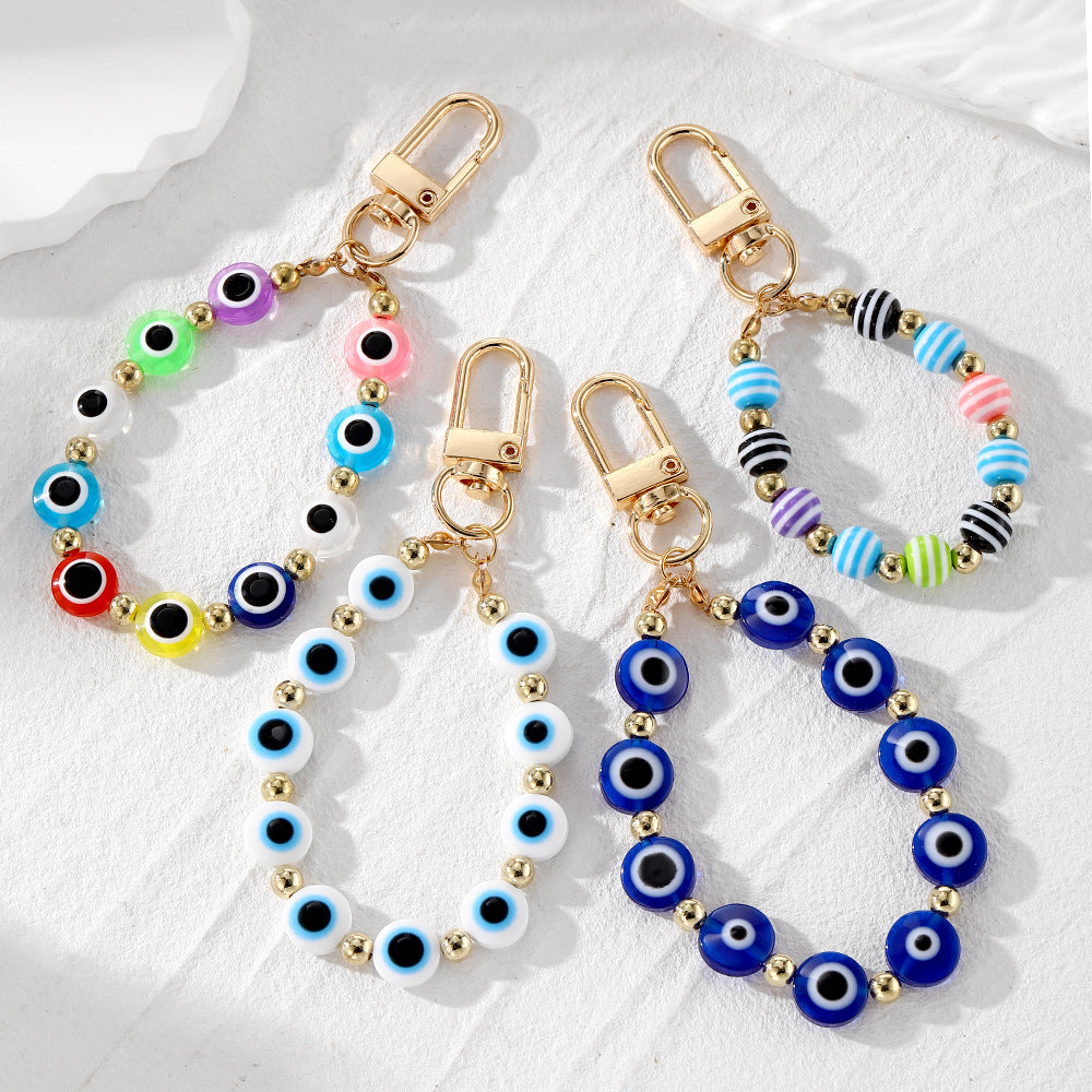 Retro Ethnic Style Beads String Keychain Pendant
