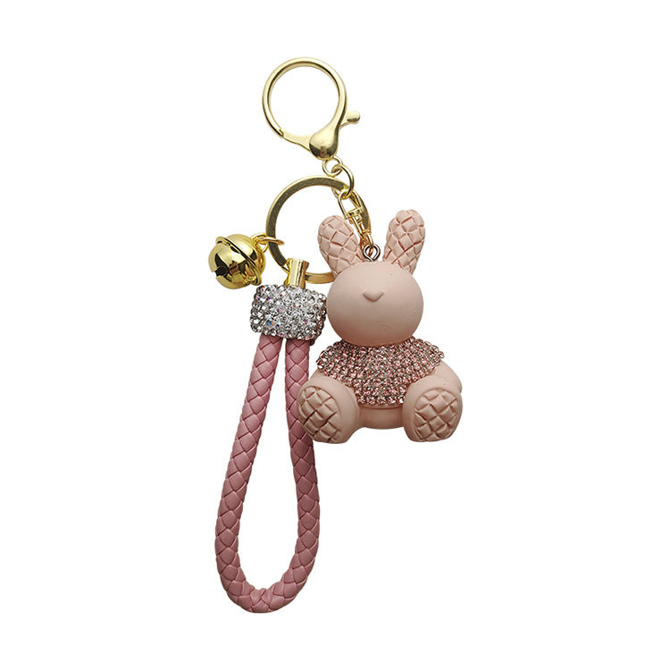 Cute Cartoon Diamond Rabbit Car Key Ring