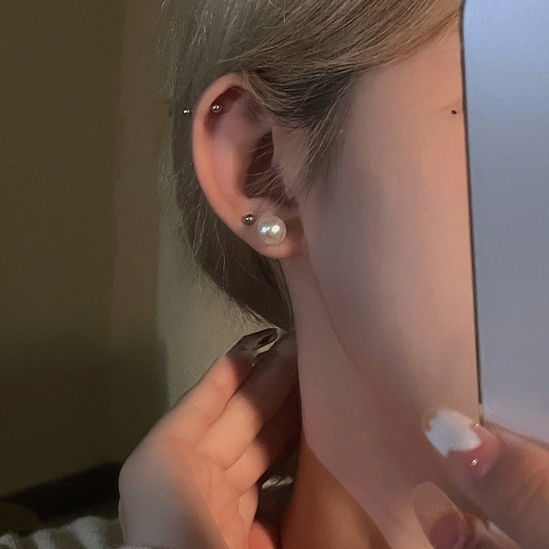 Fashion Personalized Zircon Heart Pearl Earrings