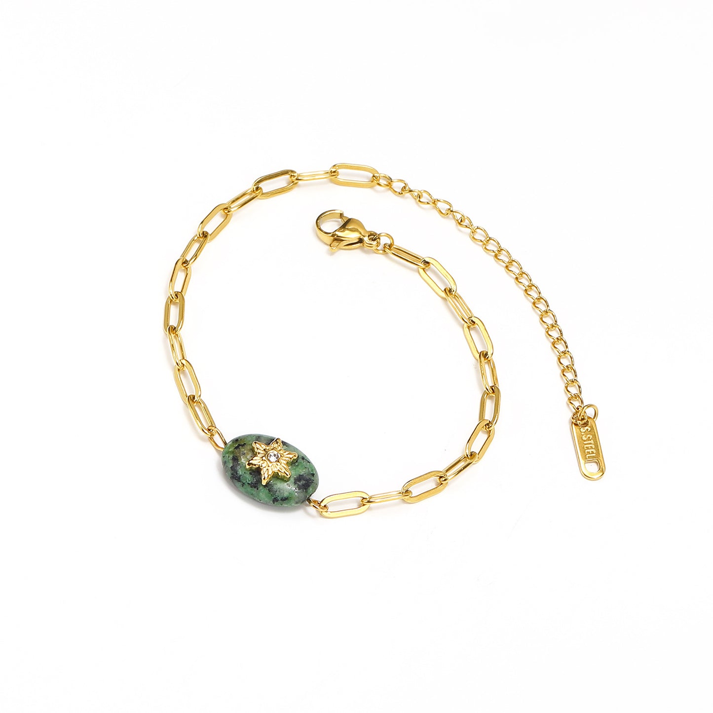 Retro Titanium Steel Plated 18K Gold Titanium Steel Bracelet