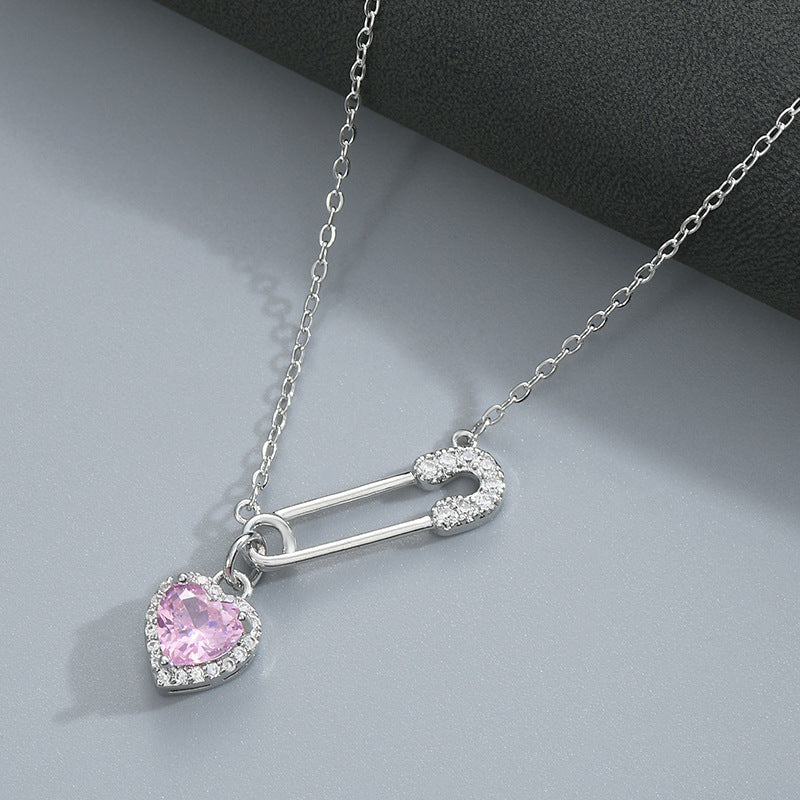 Real Gold Plating Inlaid Zircon Temperament Clavicle Chain Necklace