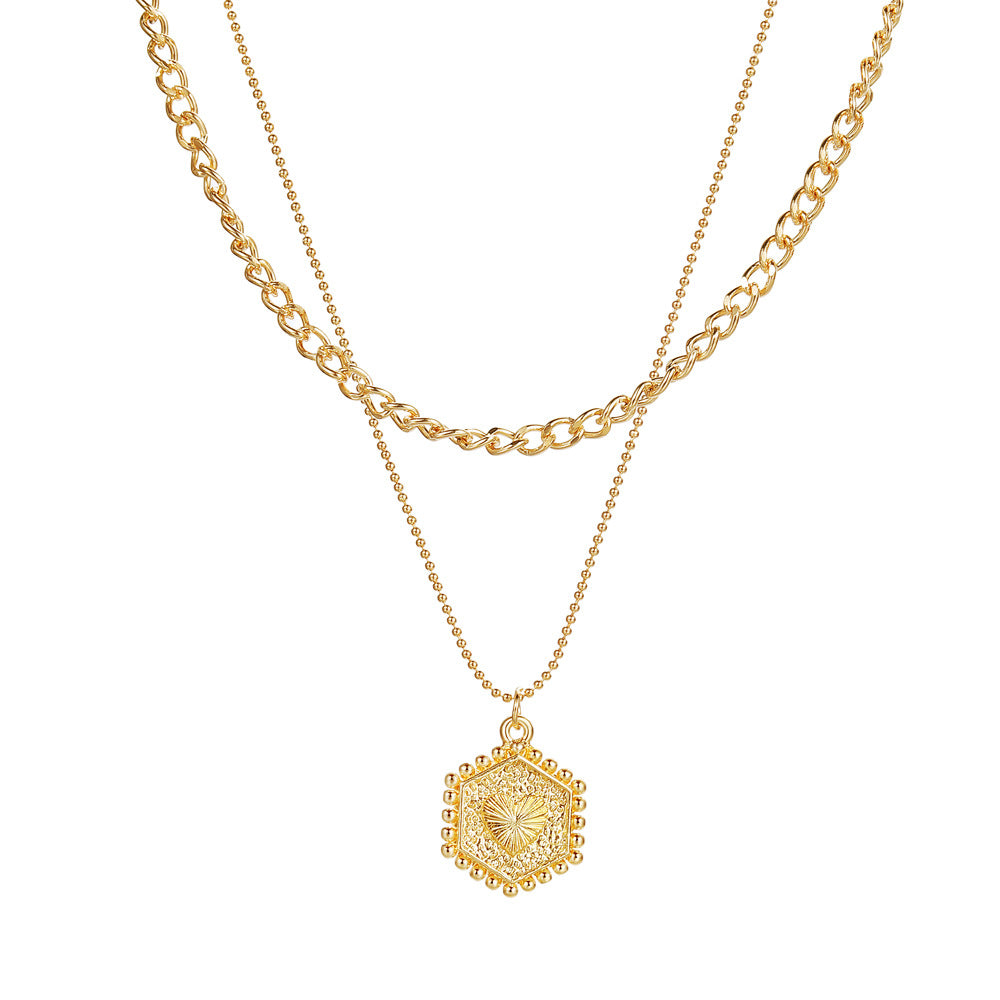Double Layer Twin Clavicle Chain