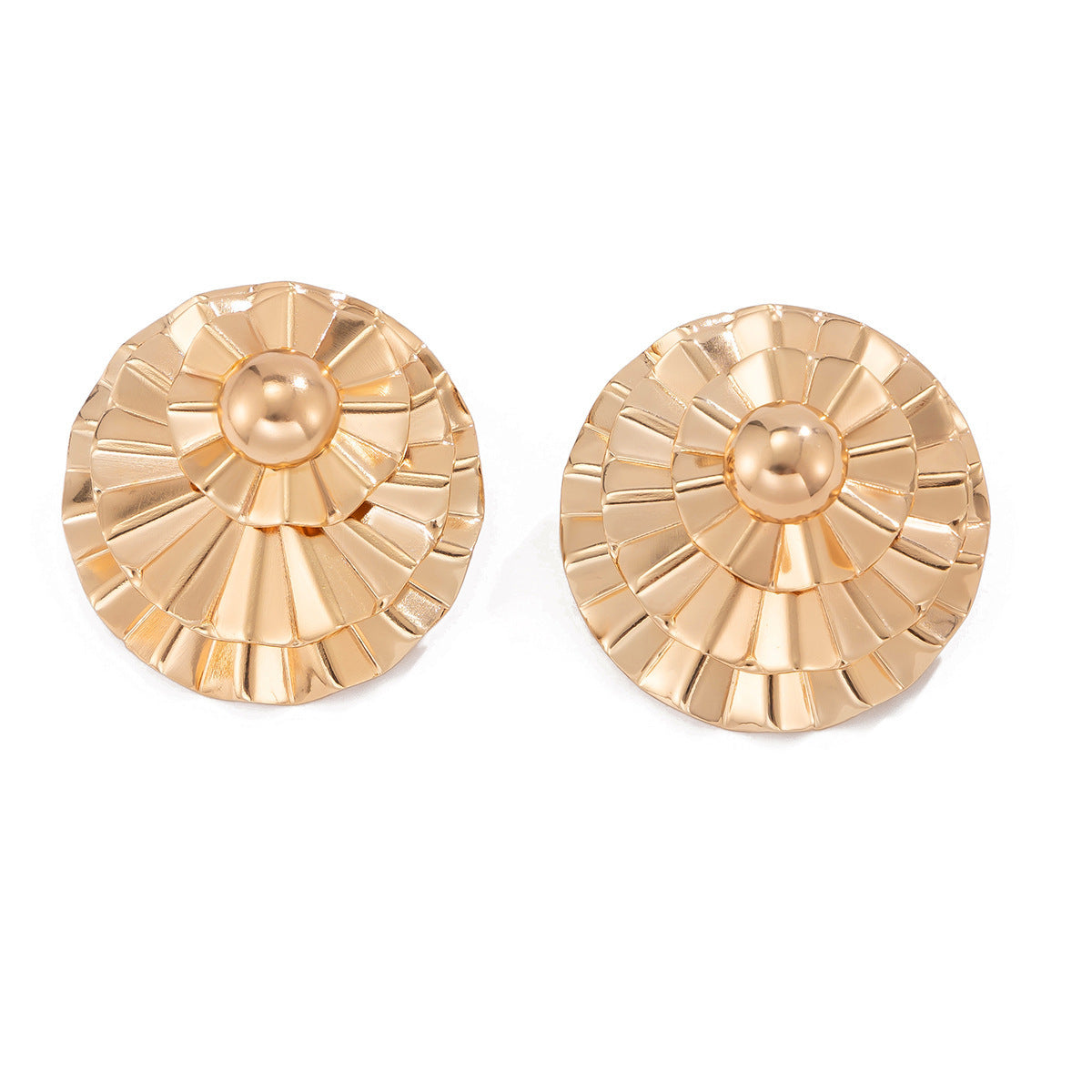 Ornament Exaggerated Corrugated Hemp Surface Round Studs
