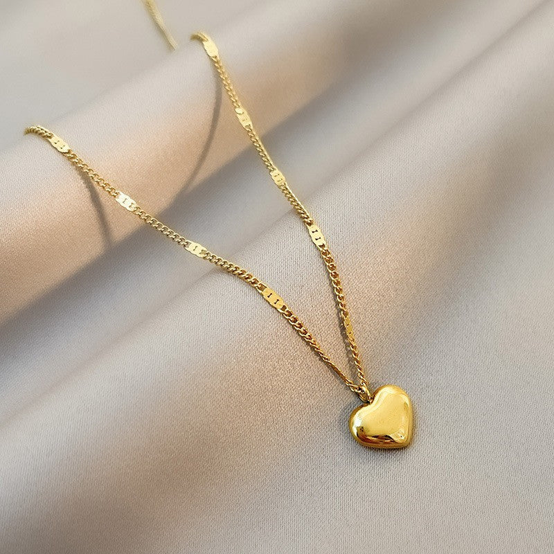 Clavicle Chain Geometric Heart-shaped Necklace