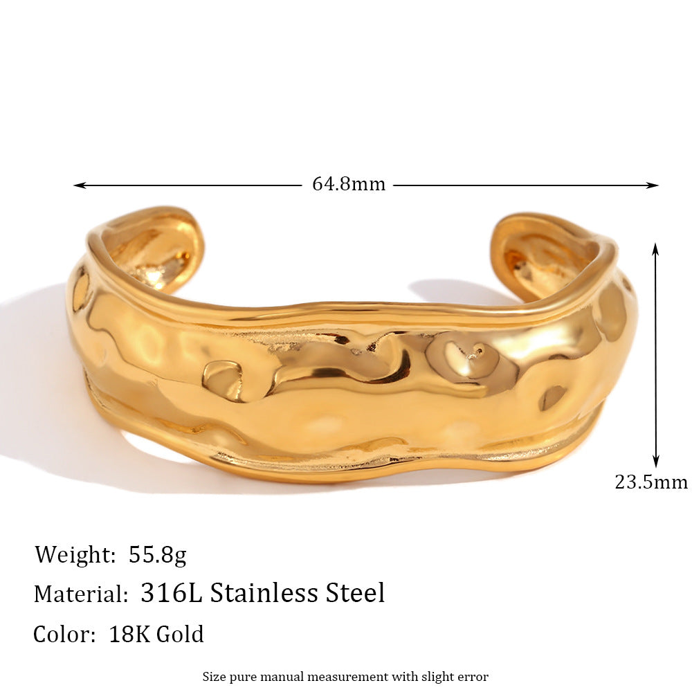Simple Stainless Steel 18K Gold Plated Bracelet
