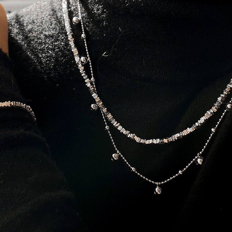 Silver Personality Clavicle Punk Feather Necklace