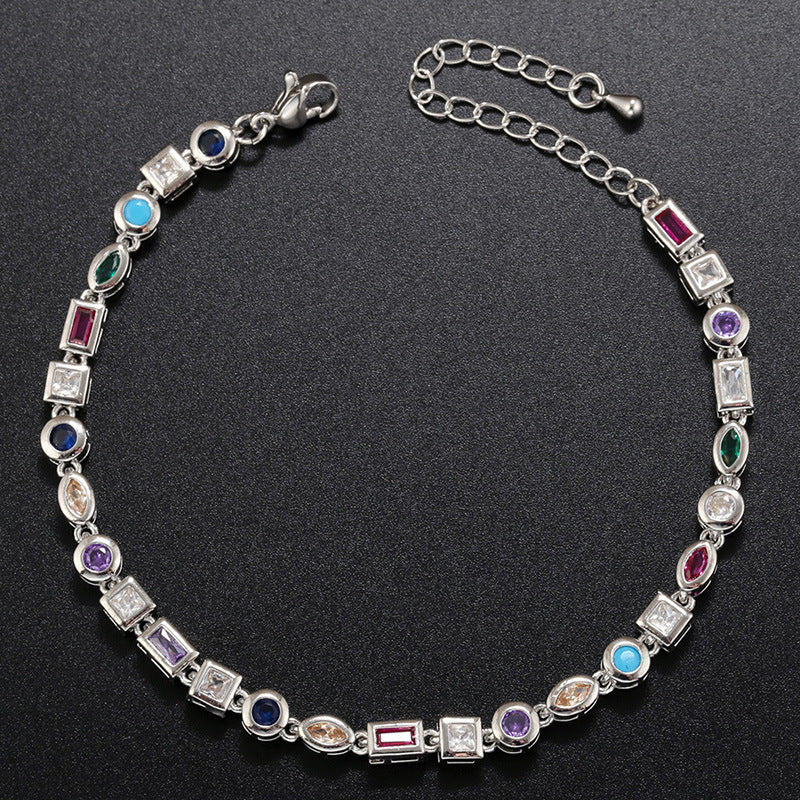 Color Diamond Bracelet Necklace For Women
