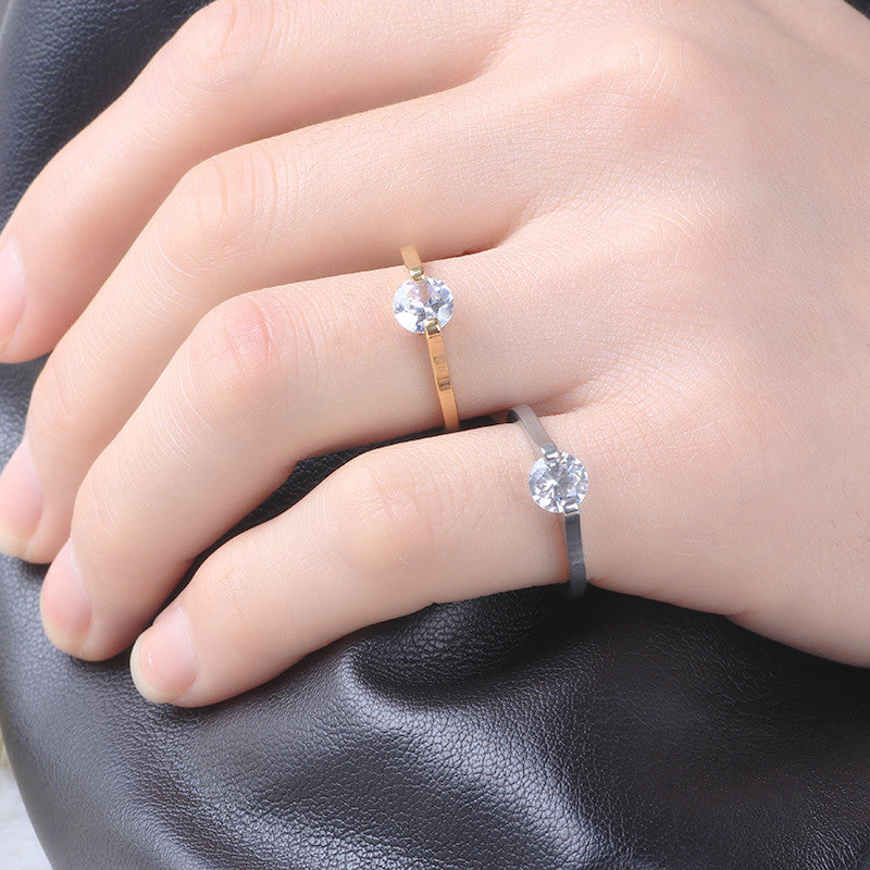Diamond Ring Titanium Steel