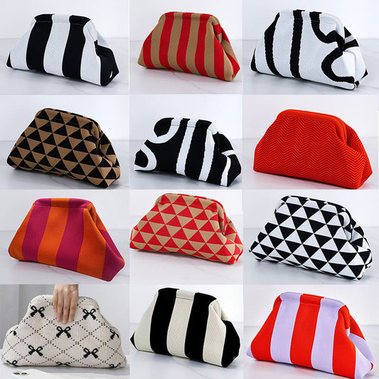 Woven Cloud Bag Commuter's All-matching Rows Storage And Carrying