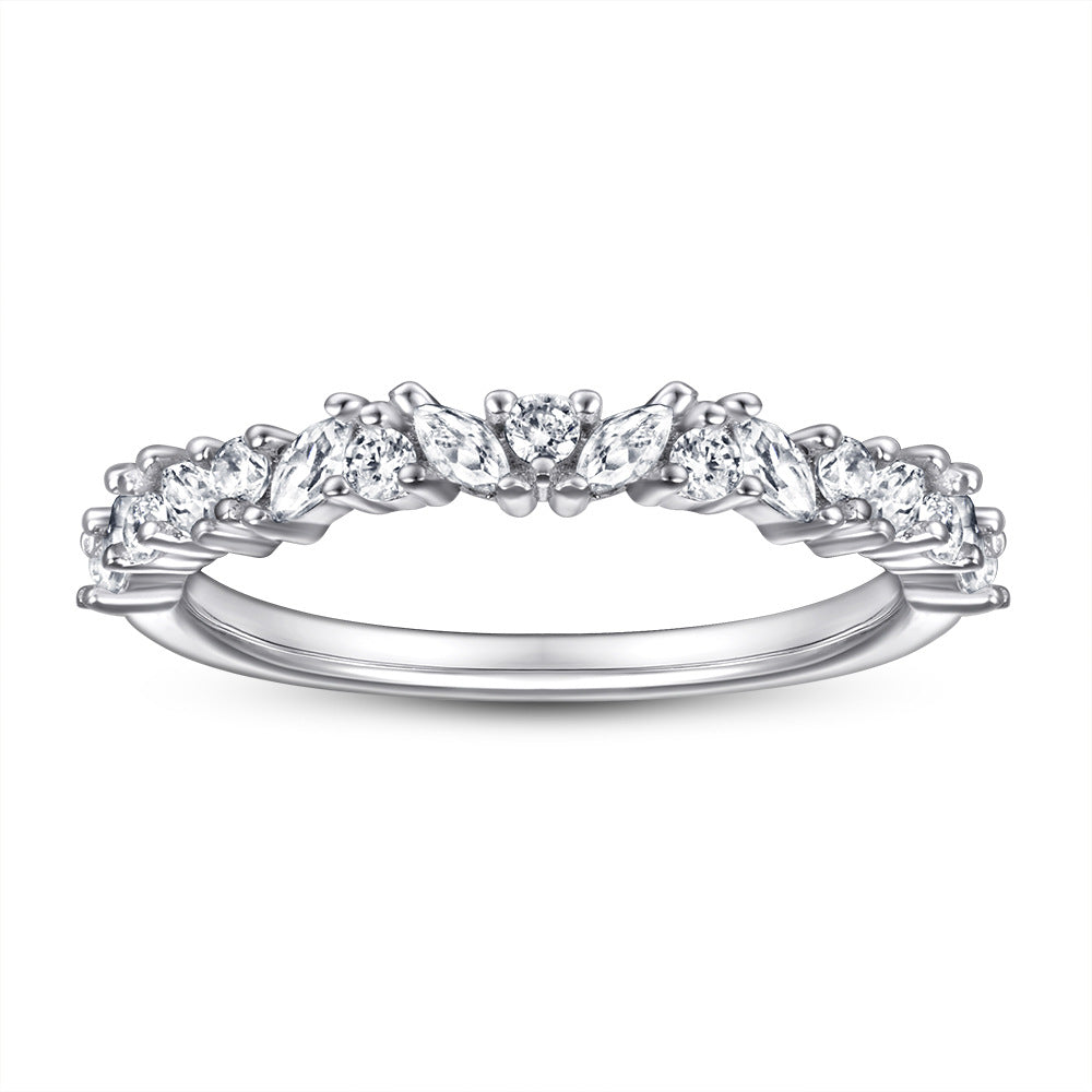 S925 Silver Diamond Flower Ring