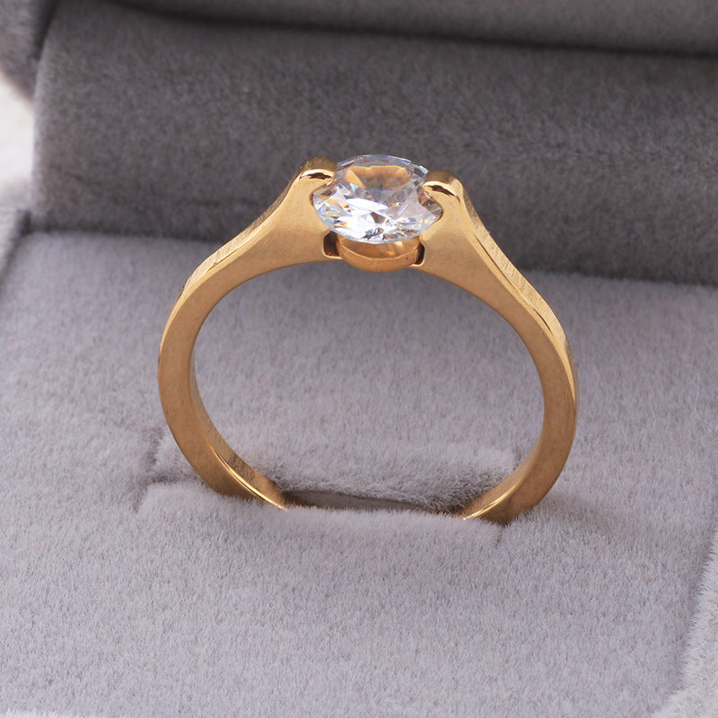 Diamond Ring Titanium Steel