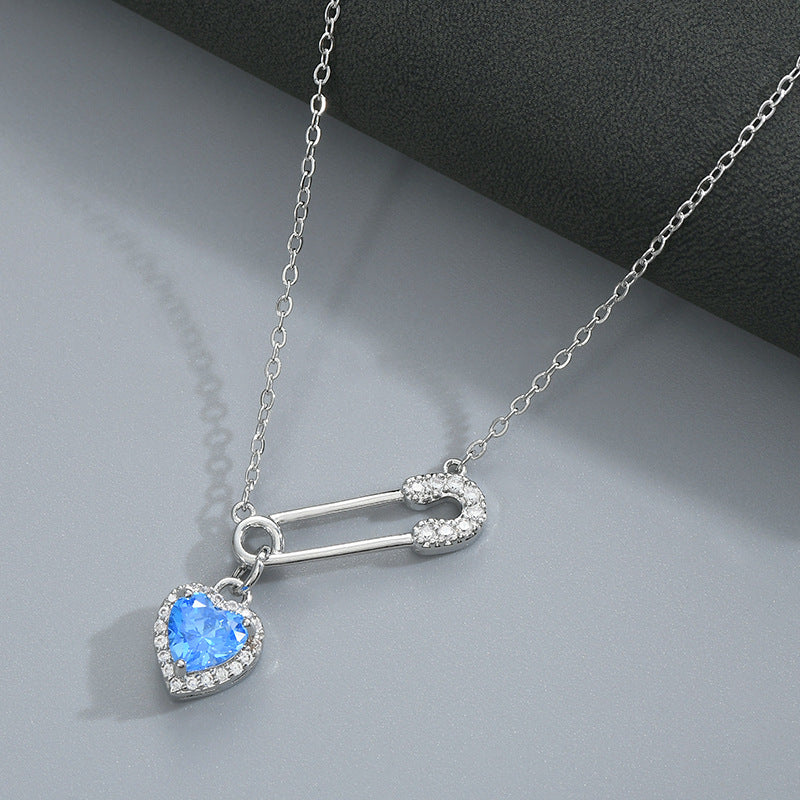 Real Gold Plating Inlaid Zircon Temperament Clavicle Chain Necklace