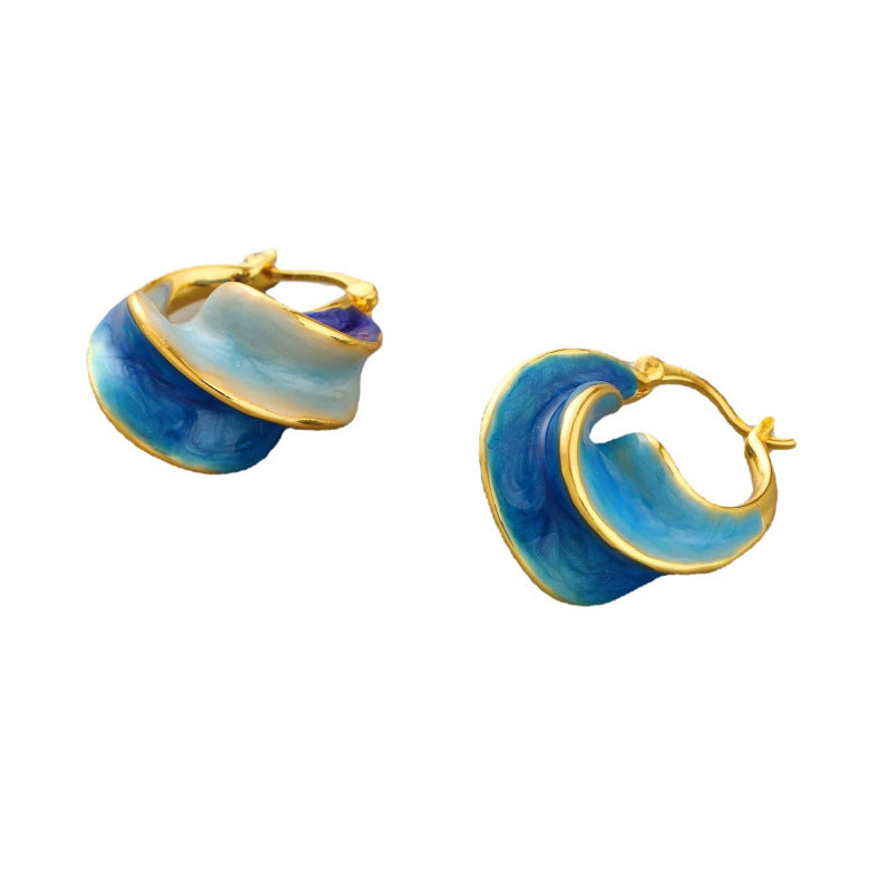 Retro Minority Temperament Wild Enamel Spira Earrings