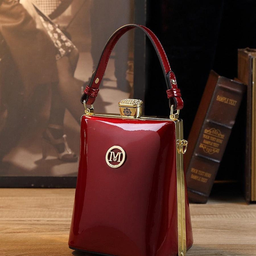 Patent Leather Glossy One Shoulder Can Be Crossbody Bag