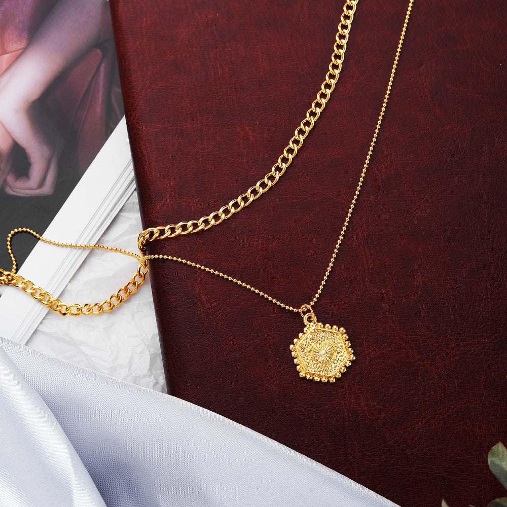 Double Layer Twin Clavicle Chain