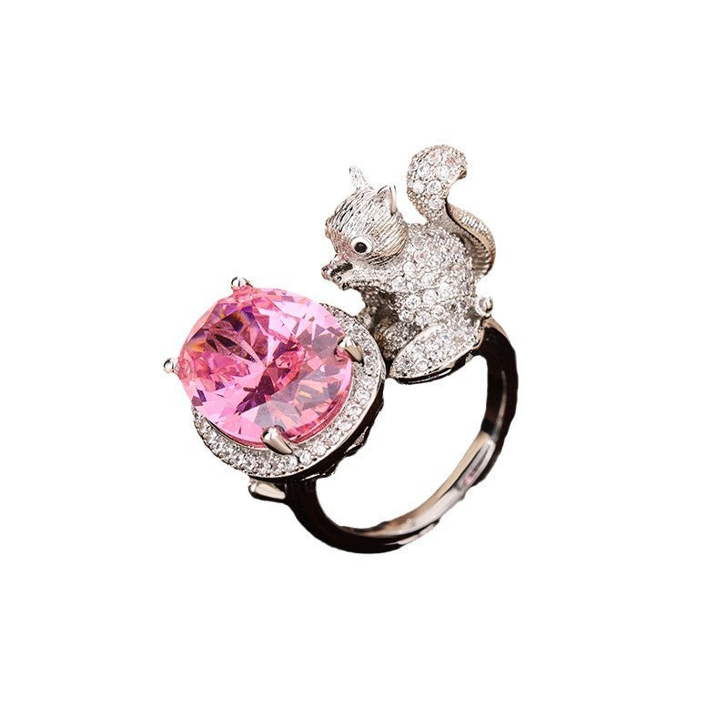 Santa Maria Cube Sugar Gem Squirrel Ring
