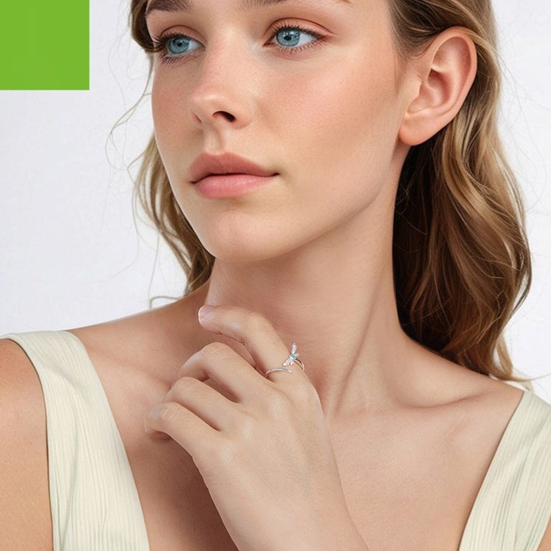 Personalized Simple Turquoise Dragonfly Ring