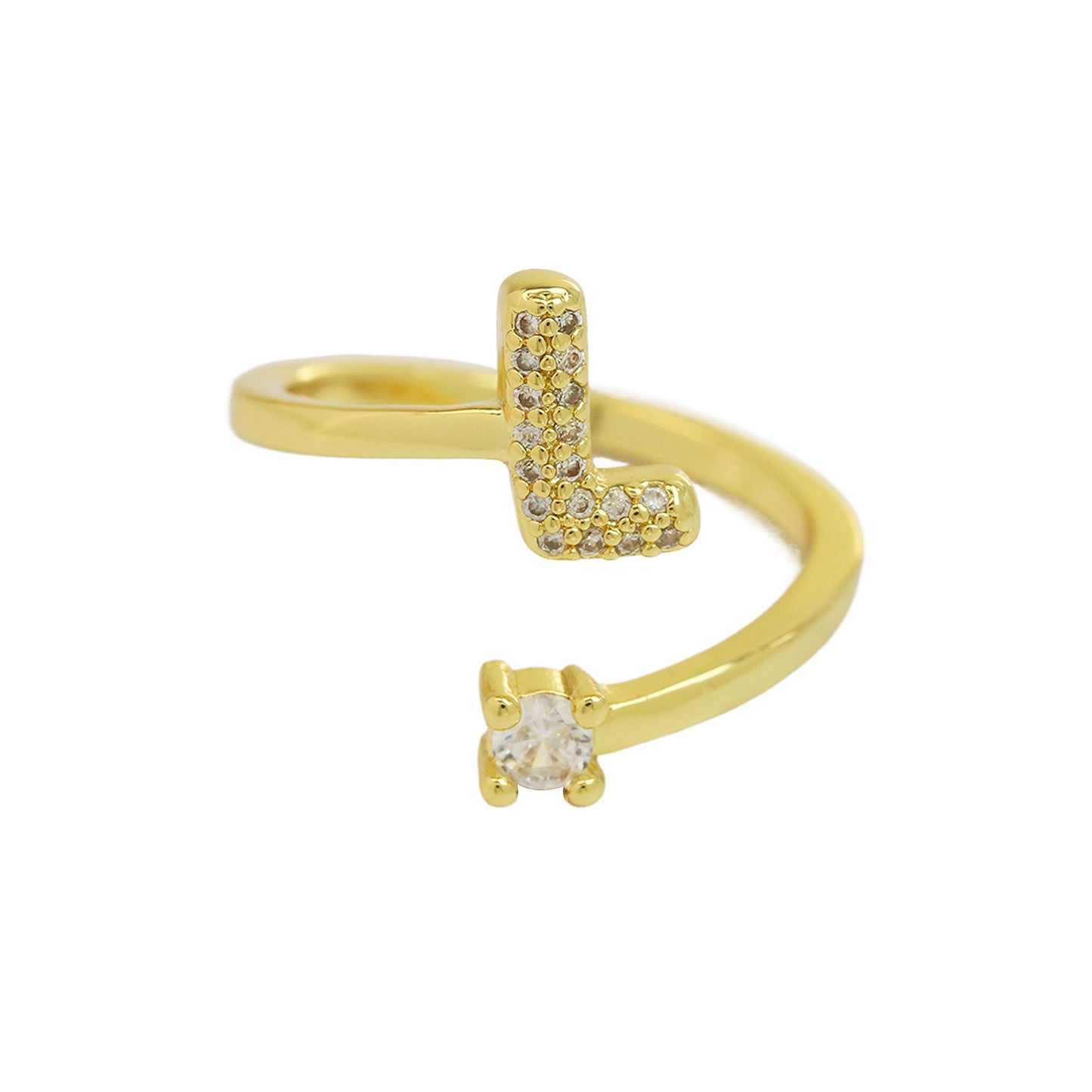 Cute 26 English Letters Open Adjustable Personality Ring