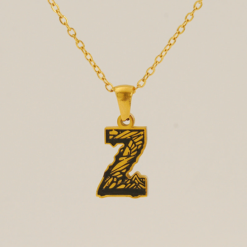 Letter Necklace Titanium Steel No Fading